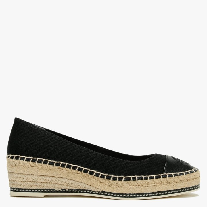 black low wedge espadrilles