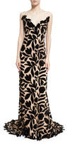 Thumbnail for your product : Oscar de la Renta Floral Lace Strapless Column Gown