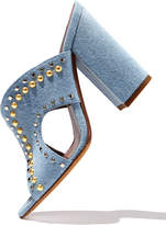Thumbnail for your product : Tabitha Simmons Celia Studded Denim Mule Sandal, Blue