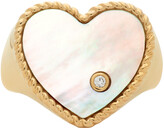 Thumbnail for your product : Yvonne Léon Gold Pearl Coeur Signet Ring