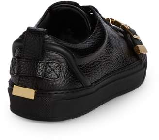 Buscemi Unisex Pebbled-Leather Metal Strap Sneakers