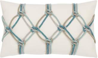 Elaine Smith Aqua Rope Indoor/Outdoor Accent Pillow
