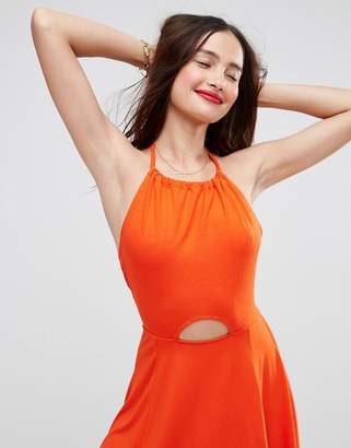 ASOS Mini Swing Halter Neck Sundress with Cut Out
