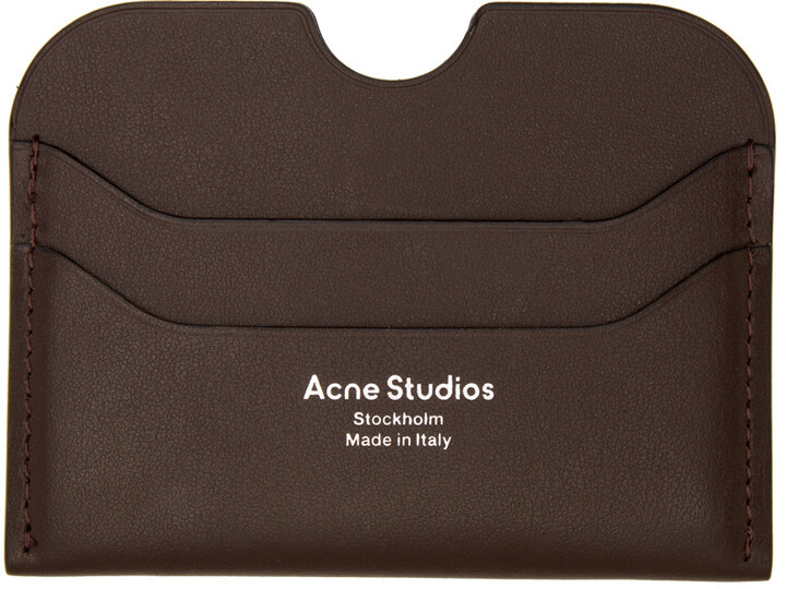 Womens Accessories Wallets and cardholders Acne Studios Leather Logo-print Cardholder in Grey Grey 