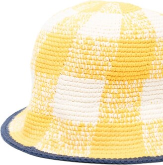 Bobo Choses Gingham-Check Knitted Bucket Hat