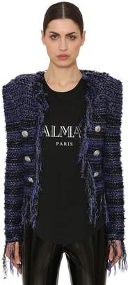 Balmain Fringed Tweed & Lurex Blazer