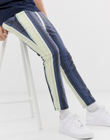 Thumbnail for your product : ASOS DESIGN slim trousers in washed bold stripe