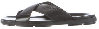 Prada Cross Strap Slide Sandals w/ Tags
