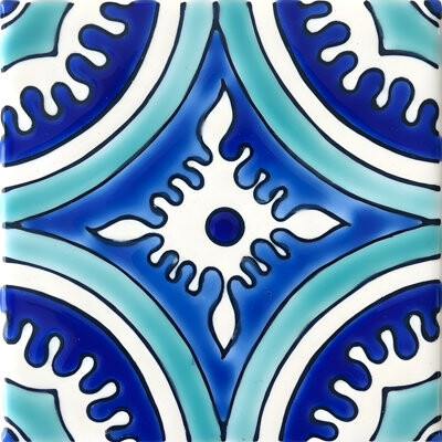 Casablanca Market Mediterranean 4'' X 4'' Porto Hand Painted Ceramic Decorative Accent Tile