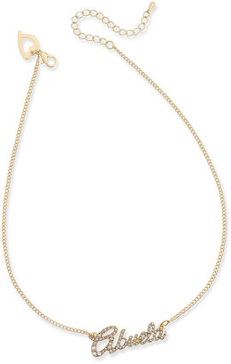 Thalia Sodi Gold-Tone Pavé "Abuela" Scripted Pendant Necklace, Only at Macy's