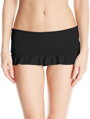 Coco Rave Women's Solid Ruffle Skirt Bikini Bottom