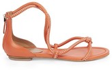 Thumbnail for your product : Alaia Studded Flat Leather Sandals