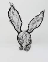 Thumbnail for your product : Missguided Halloween Lace Bunny Ears Headband With Veil