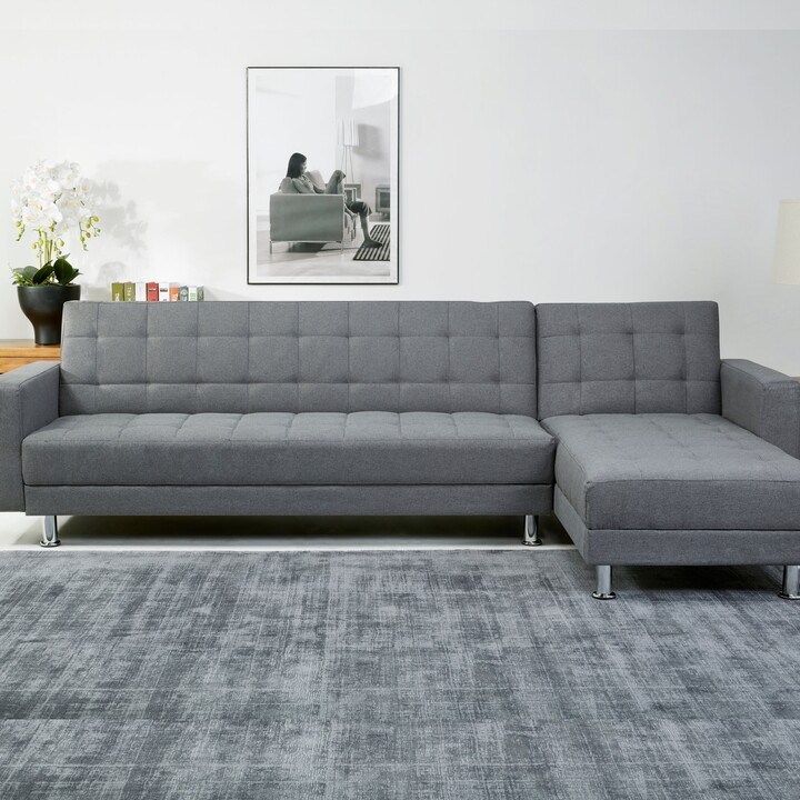 Dunelm Lukas 4 Seater Reversible Corner Sofa Bed Grey ShopStyle