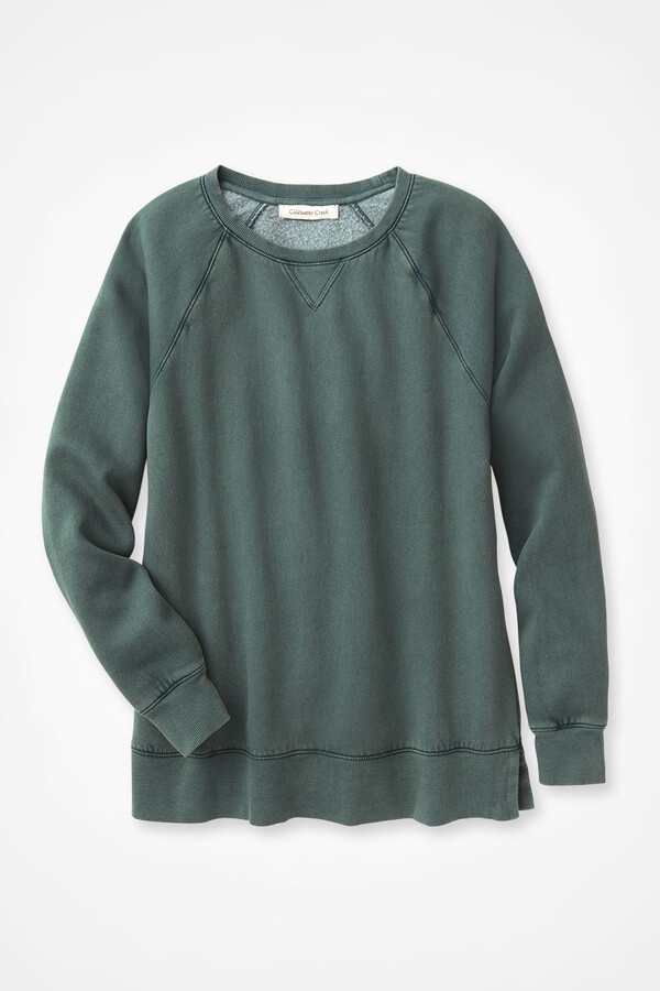Coldwater Creek Updated Colorwash Fleece Sweatshirt - ShopStyle