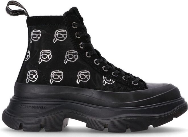 Karl Lagerfeld Paris Luna Embellished Mesh Boots