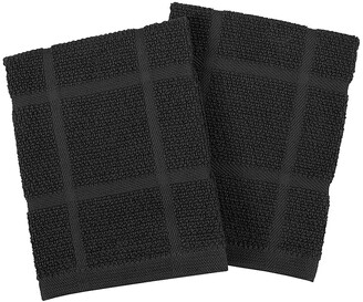 Our Table Solid Kitchen Towels - Black - 2 ct
