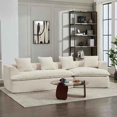 Schnappi 124 Foam Sectional Couch With Chaise Boneless L Shape Sofa