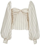 Thumbnail for your product : ATTICO Striped Front Knot Blouse