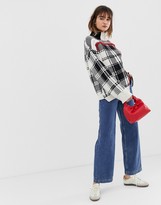 Thumbnail for your product : Selected Mary high waisted wide leg jeans