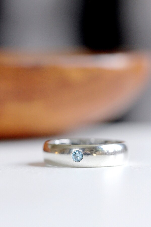 Etsy Teal Montana Sapphire Engagement Ring Sterling Silver Or White Gold Opposites Attract Cherry Blossom