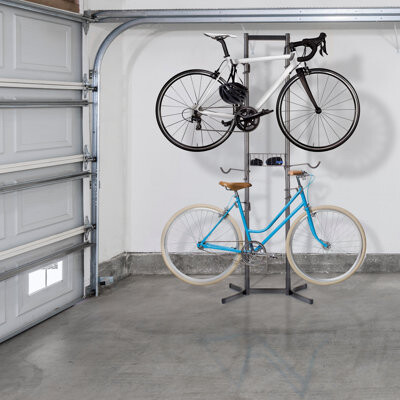 Delta Design Four Bike Free-Standing Rack With Basket