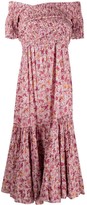 Thumbnail for your product : Poupette St Barth Floral Off-Shoulder Midi Dress