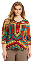 Thumbnail for your product : Multiples Plus Geometric Shirttail Top