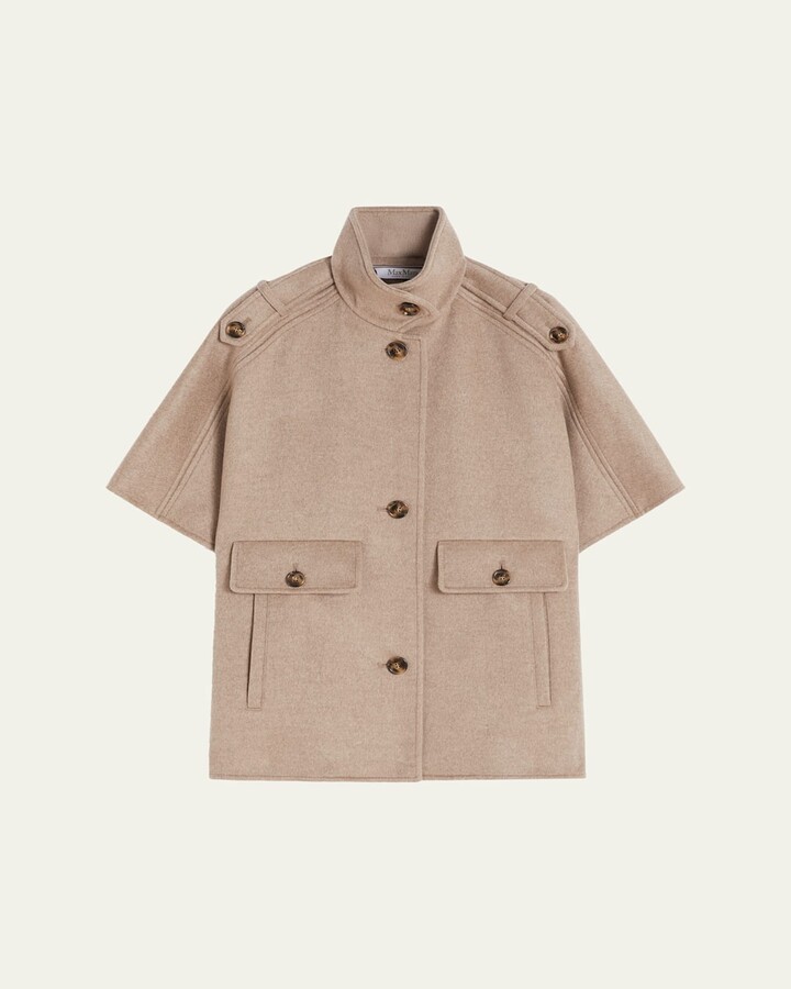 Venerepv Cashmere Short-Sleeve Cape