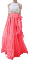 Thumbnail for your product : Lanierwedding Summer Beach Chiffon Long High Waist Maxi Skirt With Belt For Wedding 2017