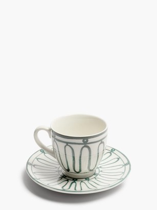 THEMIS Z Kyma Porcelain Cup And Saucer - Green White