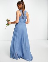 Thumbnail for your product : ASOS DESIGN Bridesmaid ruched bodice drape maxi dress with wrap waist