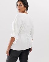 Thumbnail for your product : Outrageous Fortune Plus knot front jersey top in cream