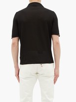 Thumbnail for your product : Moncler Tricolour-trim Cotton-jersey Polo Shirt - Black