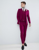 Thumbnail for your product : ASOS DESIGN wedding super skinny suit jacket in plum