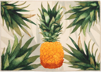 Nicole Miller Anti-Fatigue Kitchen Mat - Gold Pineapple Print