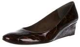 Thumbnail for your product : Stuart Weitzman Embossed Leather Wedge Pumps