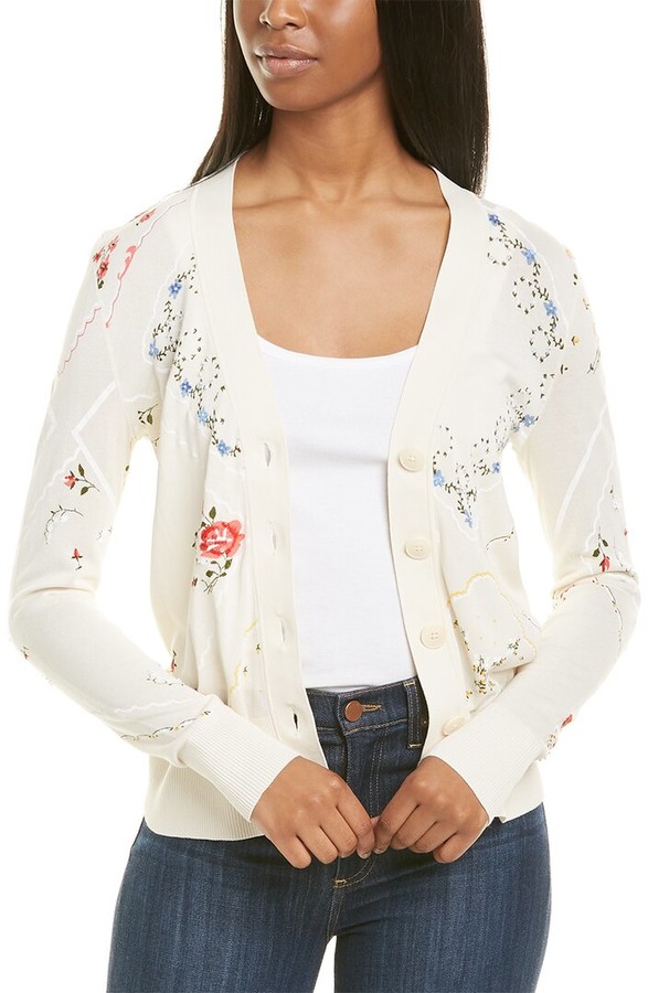 tory burch button embellished cardigan