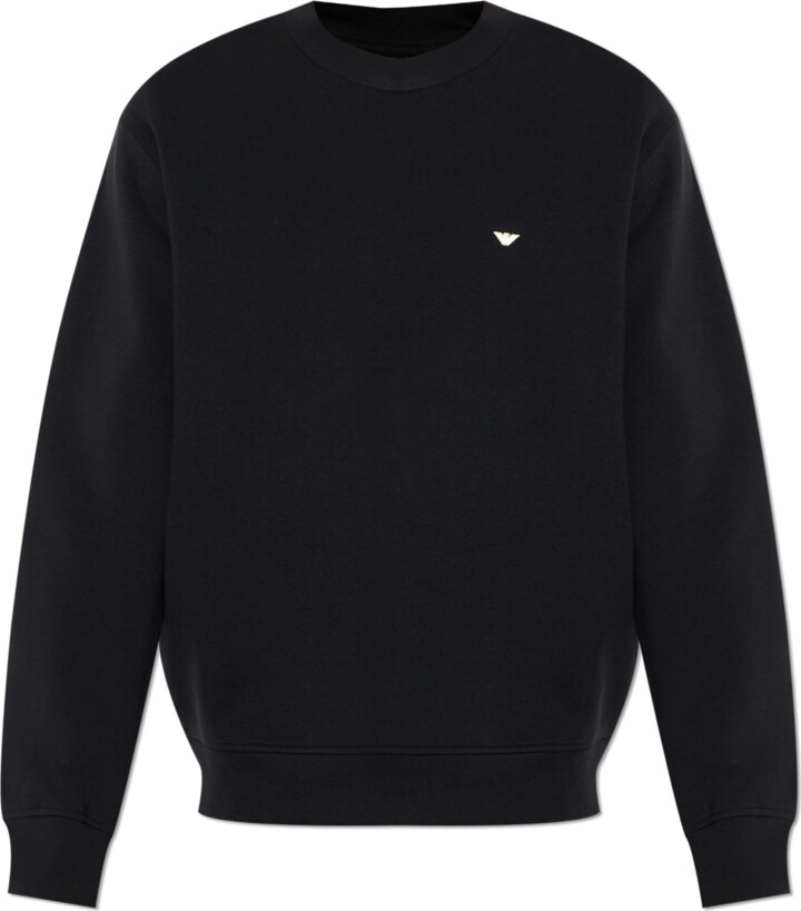 Emporio Armani Sweatshirt With Embroidered Logo  - Black