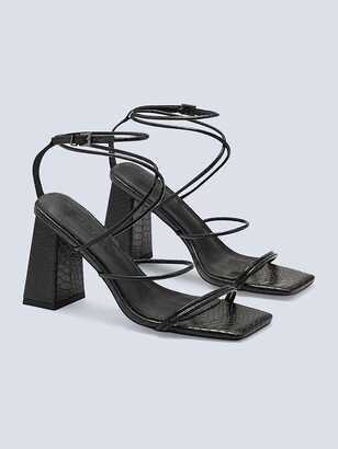 black strappy heels 3 inch