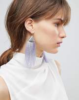 Thumbnail for your product : ASOS DESIGN Folded Metal Color Pop Tassel Earrings