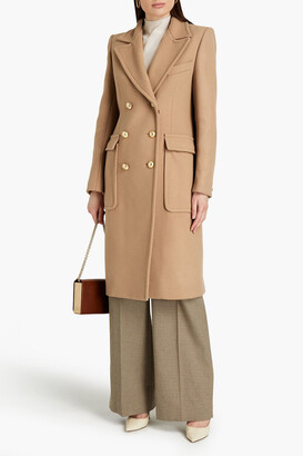 Alexandre Vauthier Double-breasted shearling-trimmed wool-blend felt coat