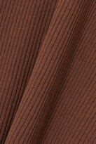 Thumbnail for your product : Ninety Percent + Net Sustain Ribbed Tencel Lyocell-blend Midi Dress - Brown