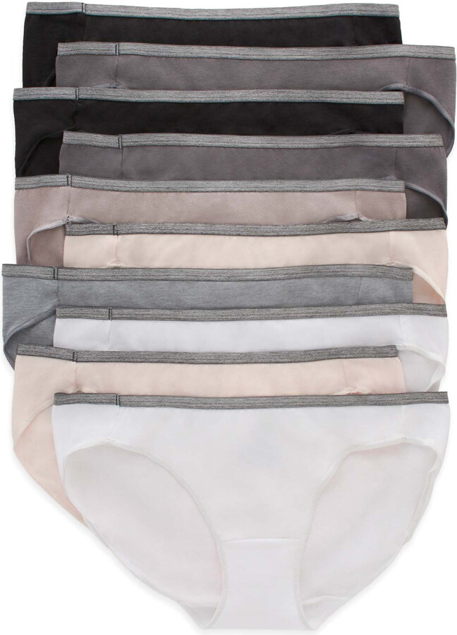 Hanes Women’s Breathable Cotton Stretch Bikini 10-Pack