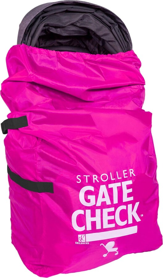 J L Childress Gate Check Bag for Single & Double Strollers, Neon Yellow, Height 46"