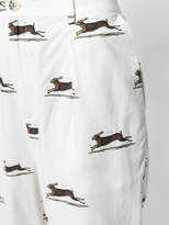 Thumbnail for your product : Aleksandr Manamis cropped hare print trousers