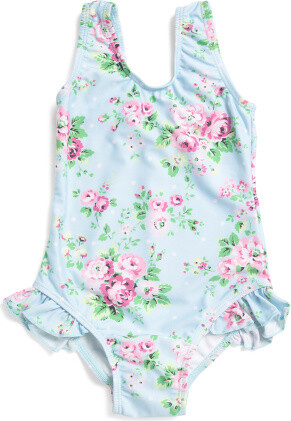 TJMAXX Infant And Toddler Girls 1Pc Country Floral Ruffle Swimsuit, Spandex/Polyester