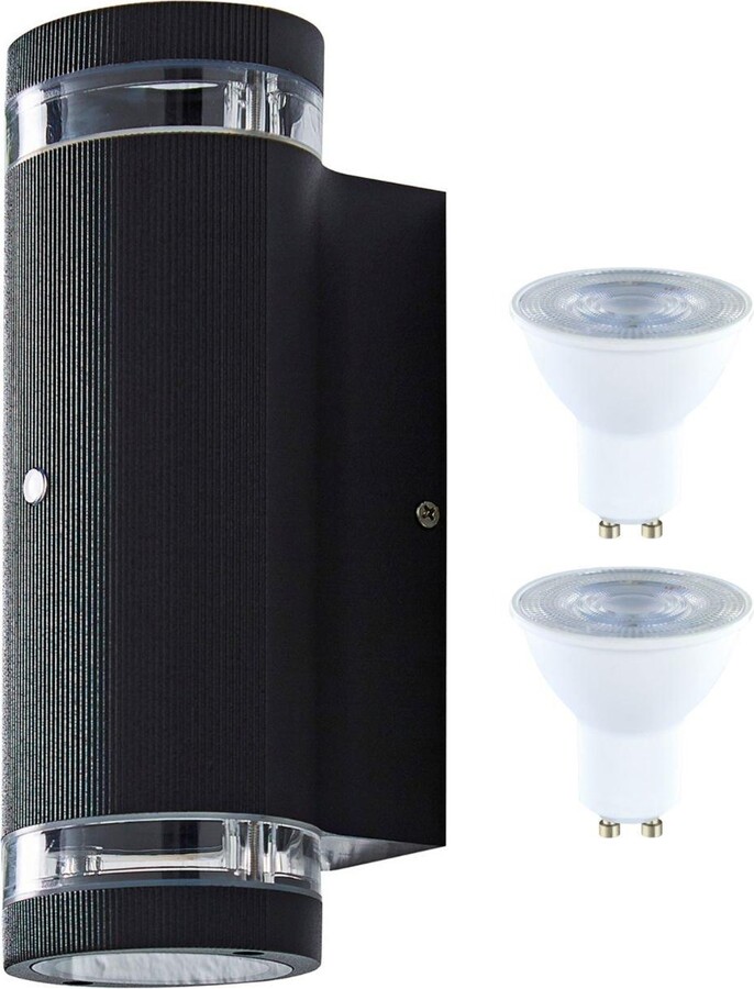 Zink Up Down Wall Lighting Outdoor with Photocell & GU10s- Black ...