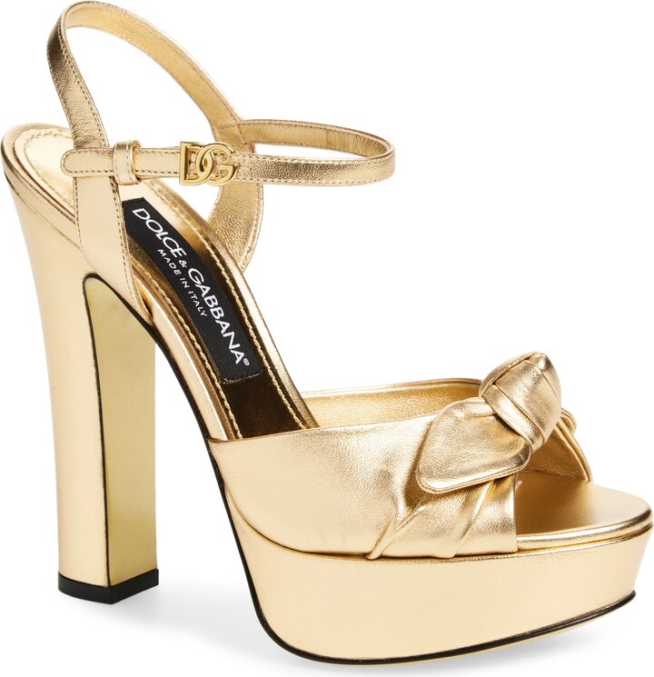 Dolce & Gabbana Bianca Bow Platform Sandal