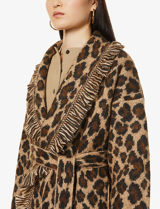 Alanui Leopard animal-print knitted cardigan